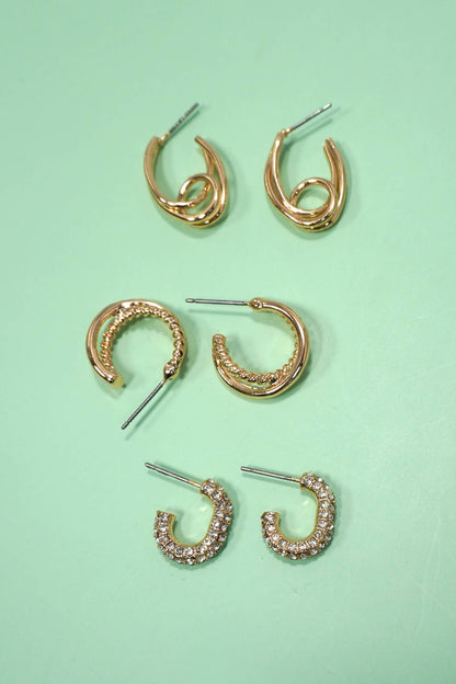 Trio Huggie Hoops
