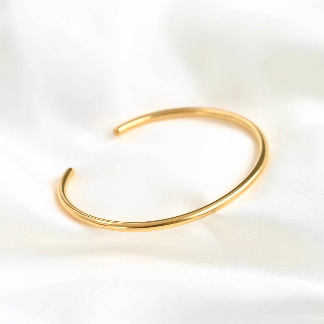 Slim Gold Cuff Bracelets - 3 piece set