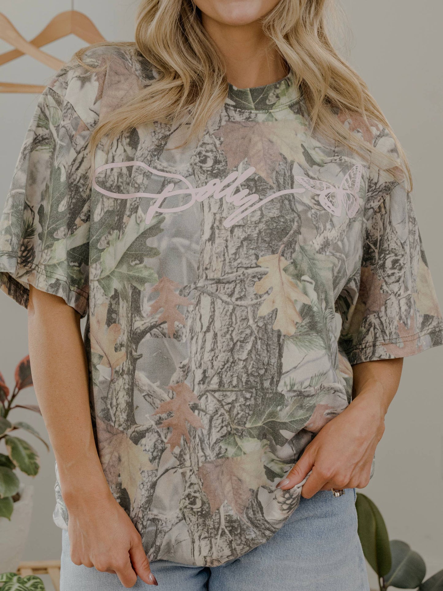 Dolly Parton Signature Script Licensed Camo Tee