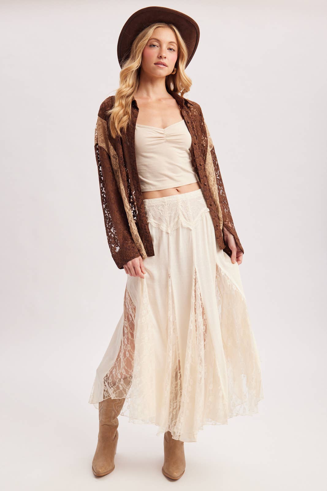Flowy Lace Maxi Skirt