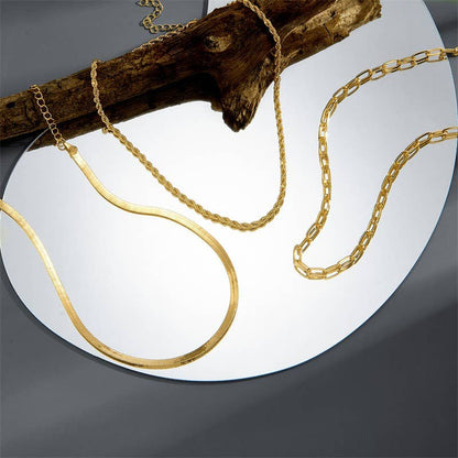 18K STAINLESS STEEL TARNISH FREE LAYERED NECKLACE