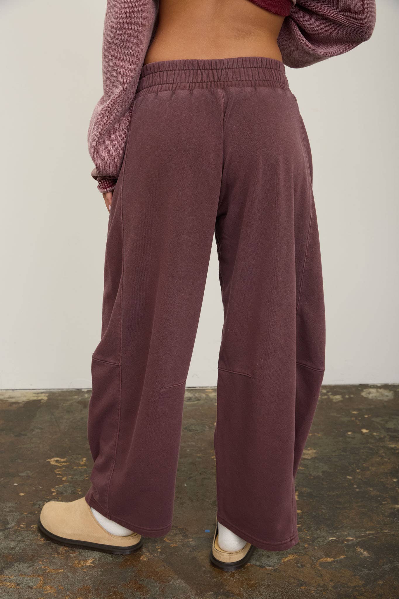 Smocked Waist Barrelled Sweatpants