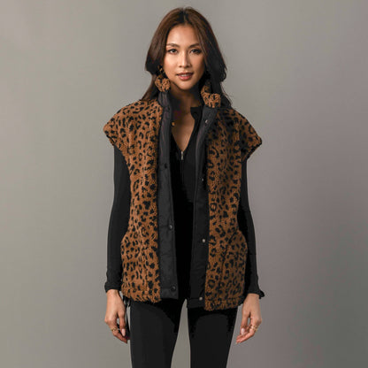 Brown & Black Leopard Fleece Vest