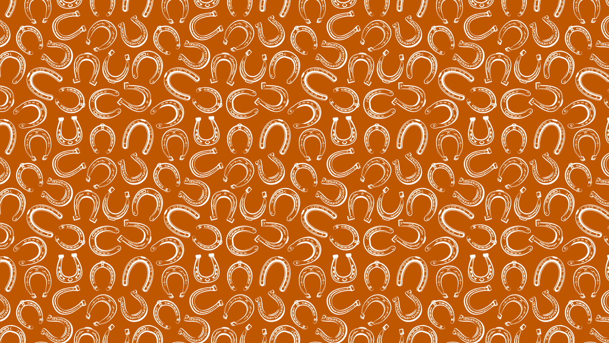 100% Silk Twilly Scarf with Horse Shoe Pattern: Red