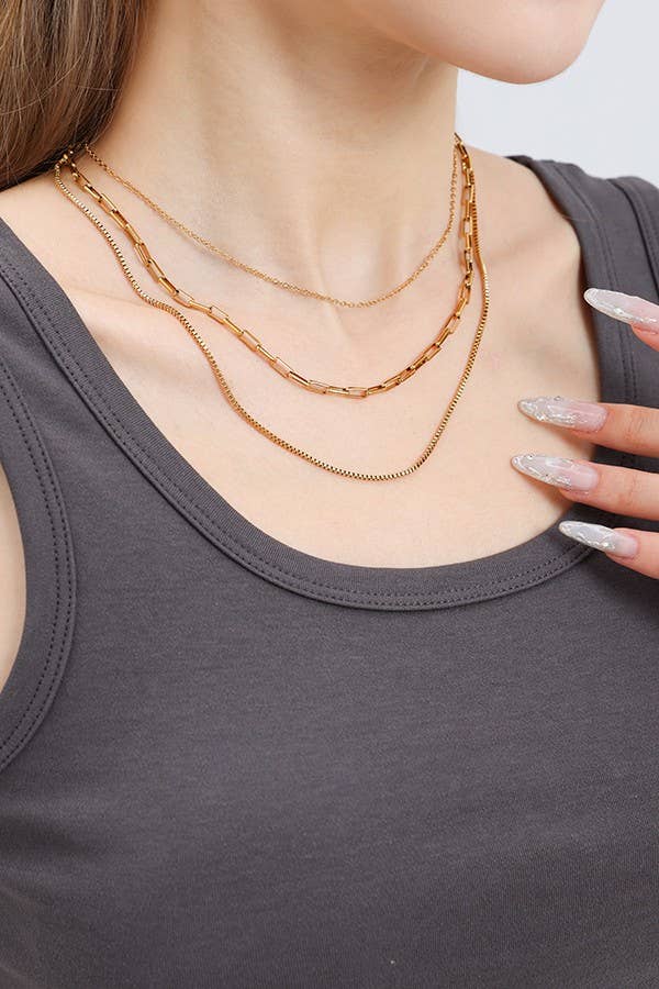 PAPER CLIP LAYERED NECKLACE