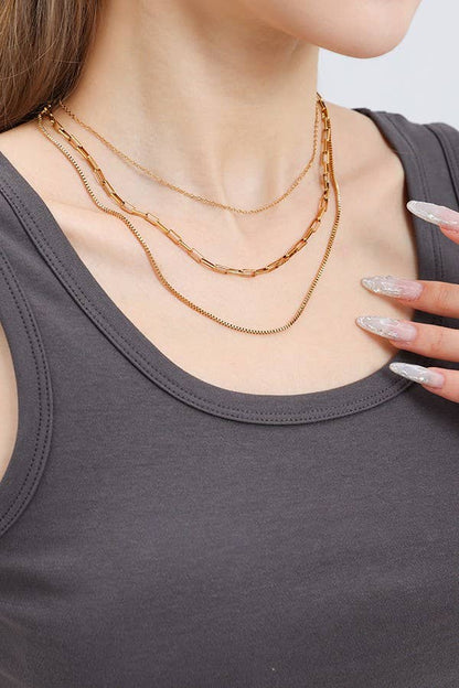 PAPER CLIP LAYERED NECKLACE