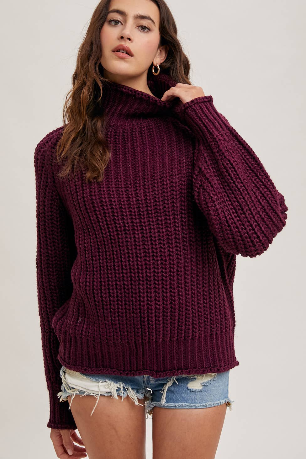 Chunky Knit Turtleneck Sweater