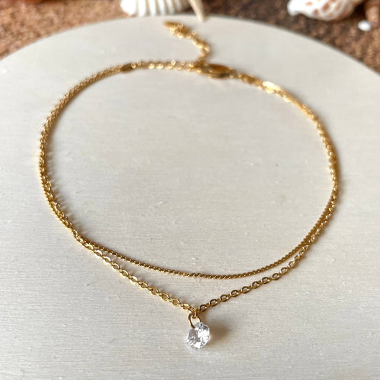 Dainty Layered Gold Anklet
