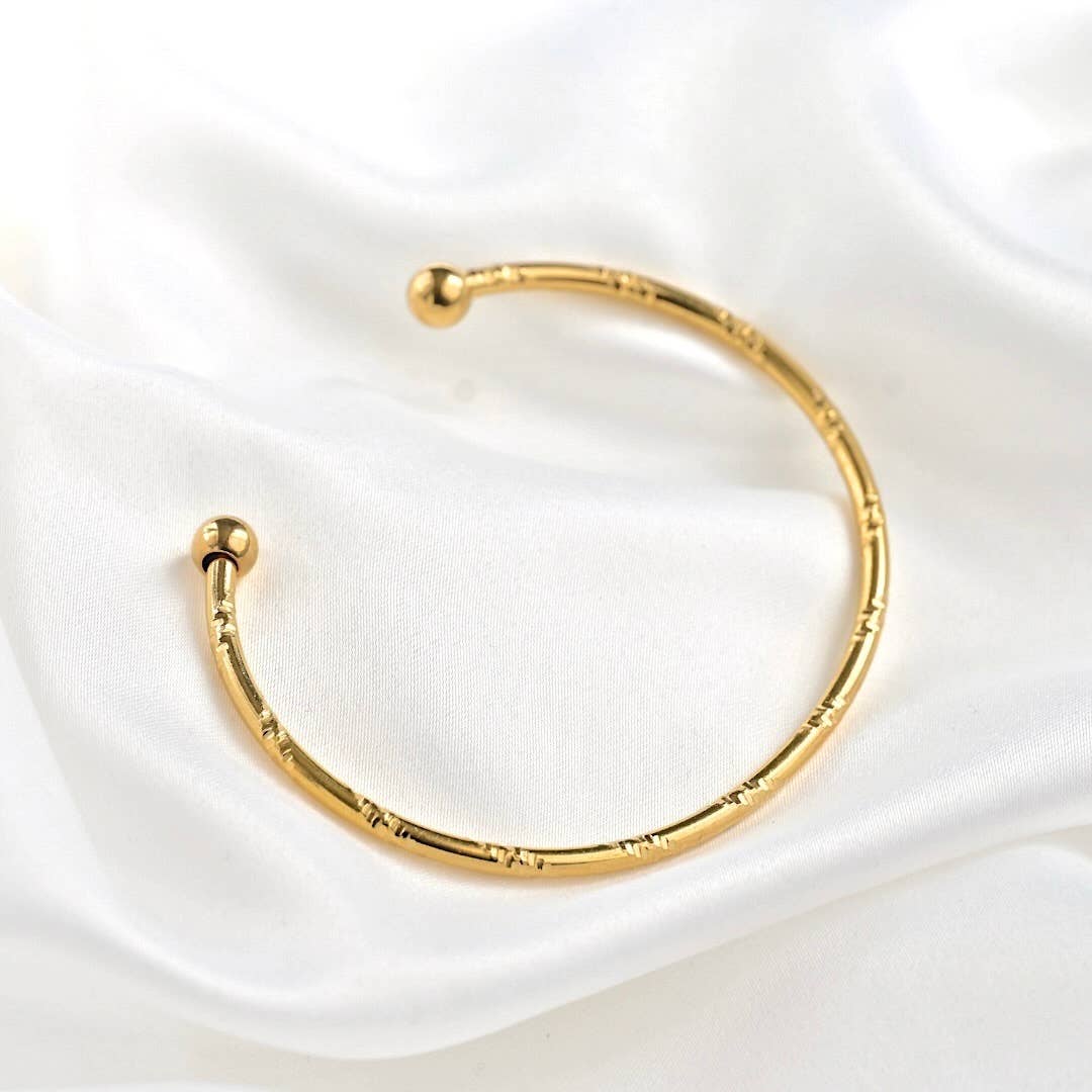 Slim Gold Cuff Bracelets - 3 piece set