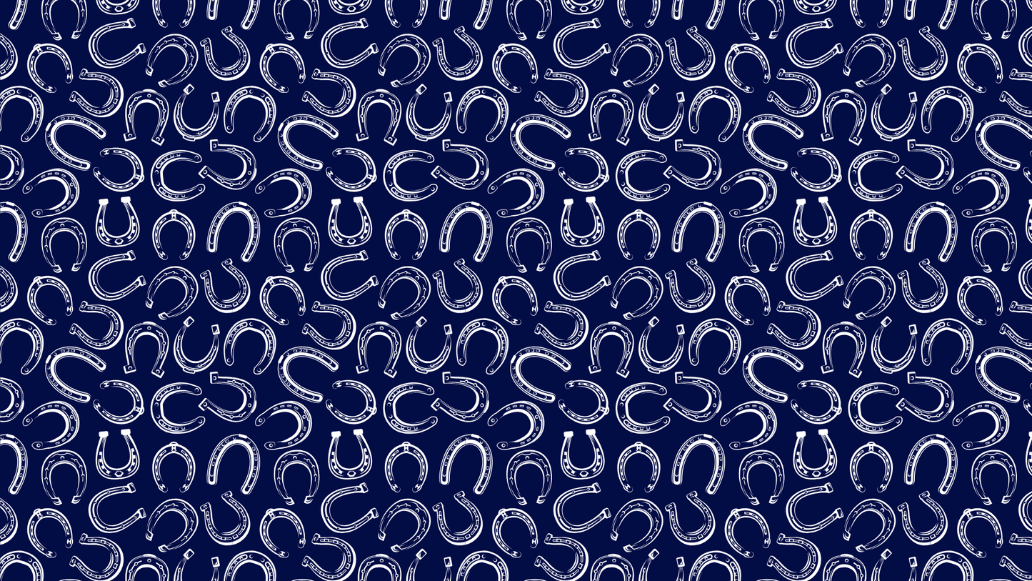 100% Silk Twilly Scarf with Horse Shoe Pattern: Black & White