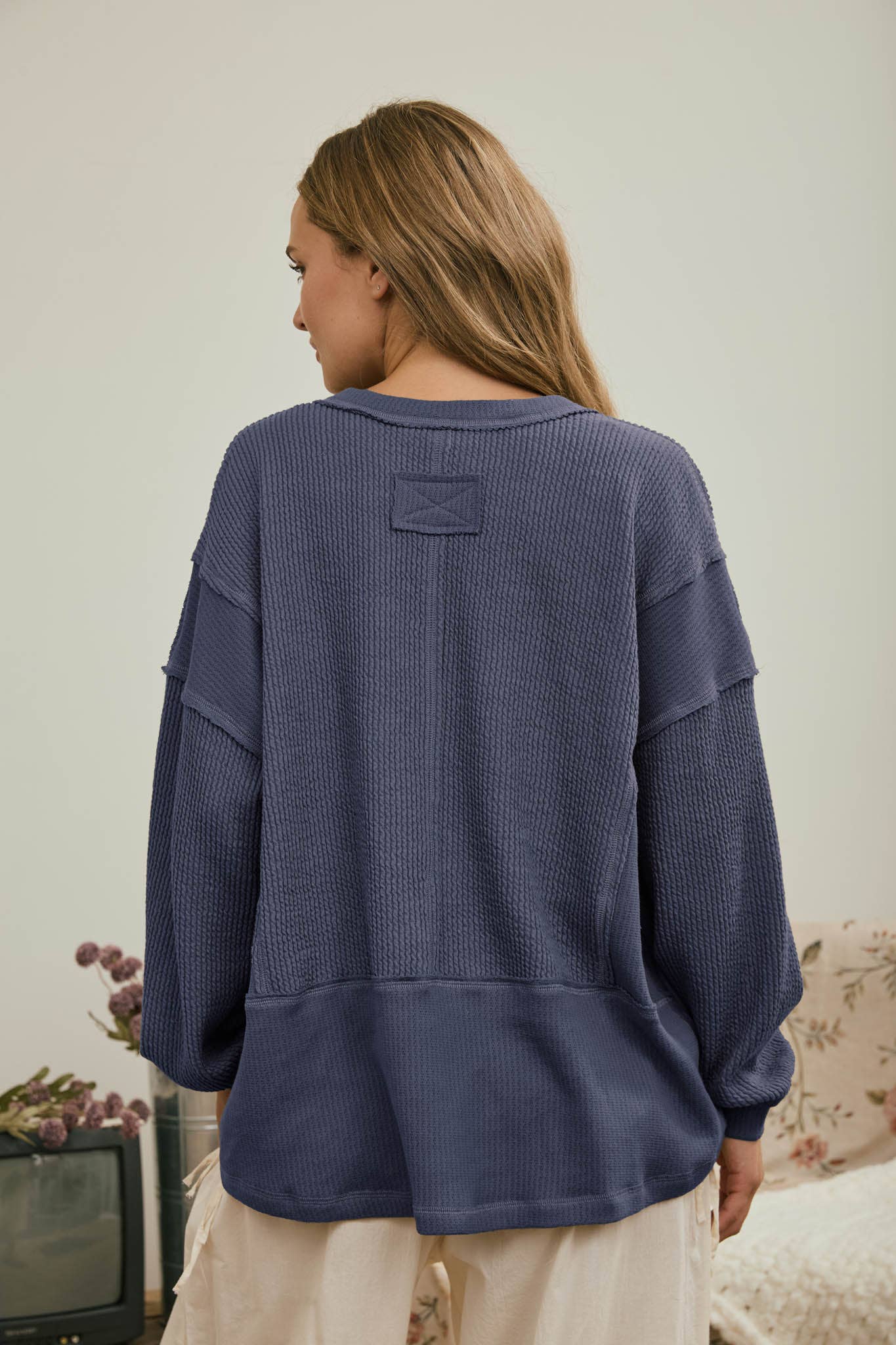 V-Neck Ribbed Top