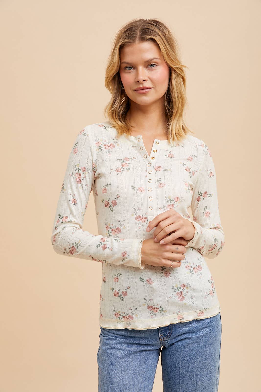 Floral Henley