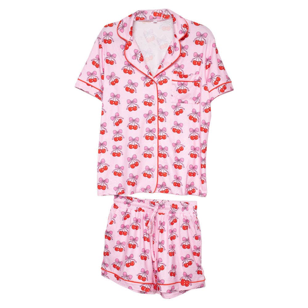 Cherry Bow Pajama Set