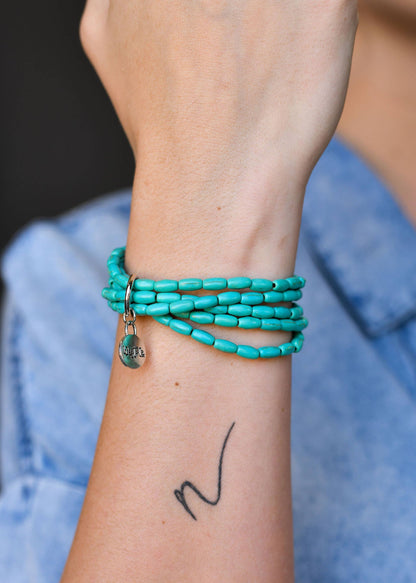 5 Strand Turquoise Dainty Beaded Bracelet