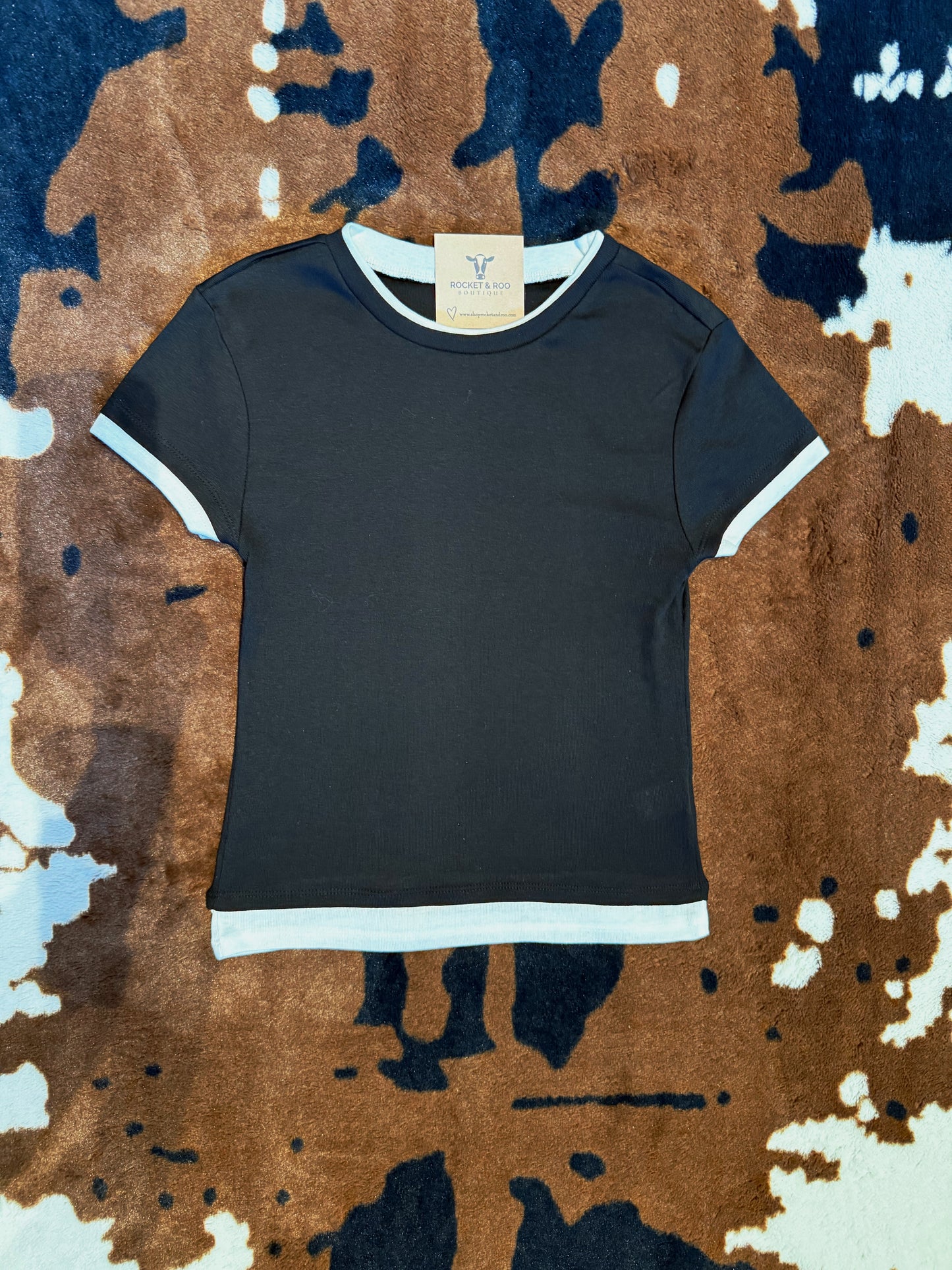 Larissa Faux Double Layer Baby Tee
