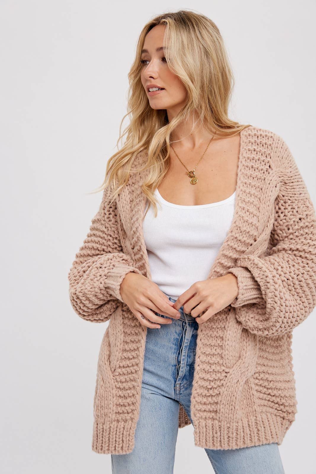 Chunky Cable Knit Cardigan