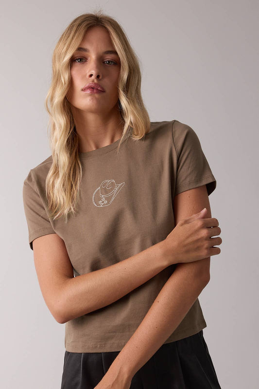 Cowboy Hat Embroidered Tee