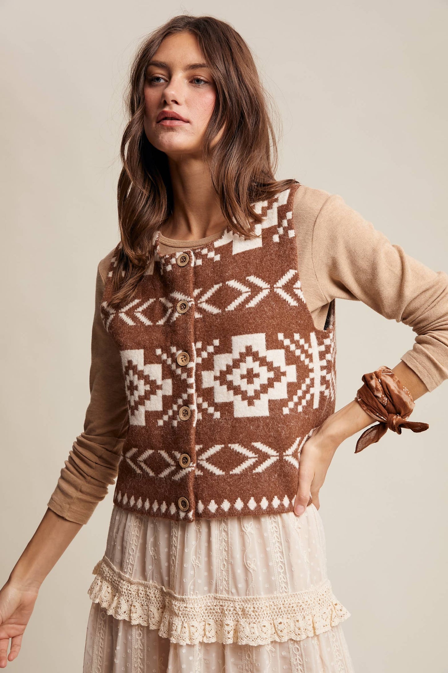 Amber Button-Up Wool Vest