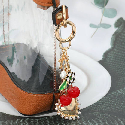 Cherry Pearl Charm Keychain / Bag Charm