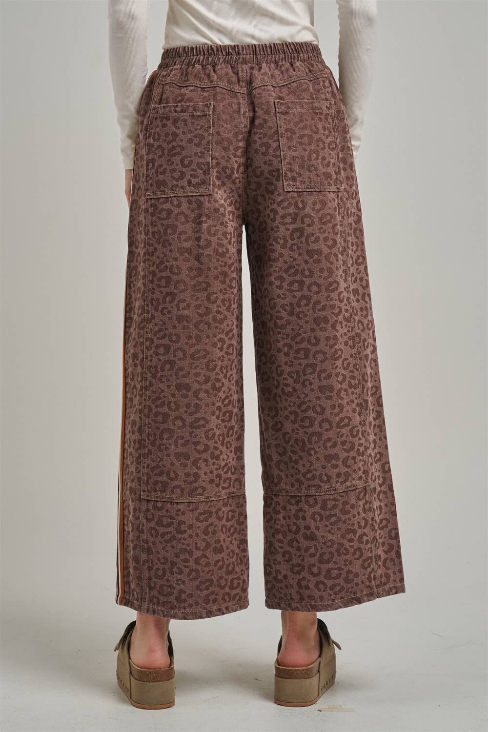 FALL VINTAGE LEOPARD WIDE LEG PANTS