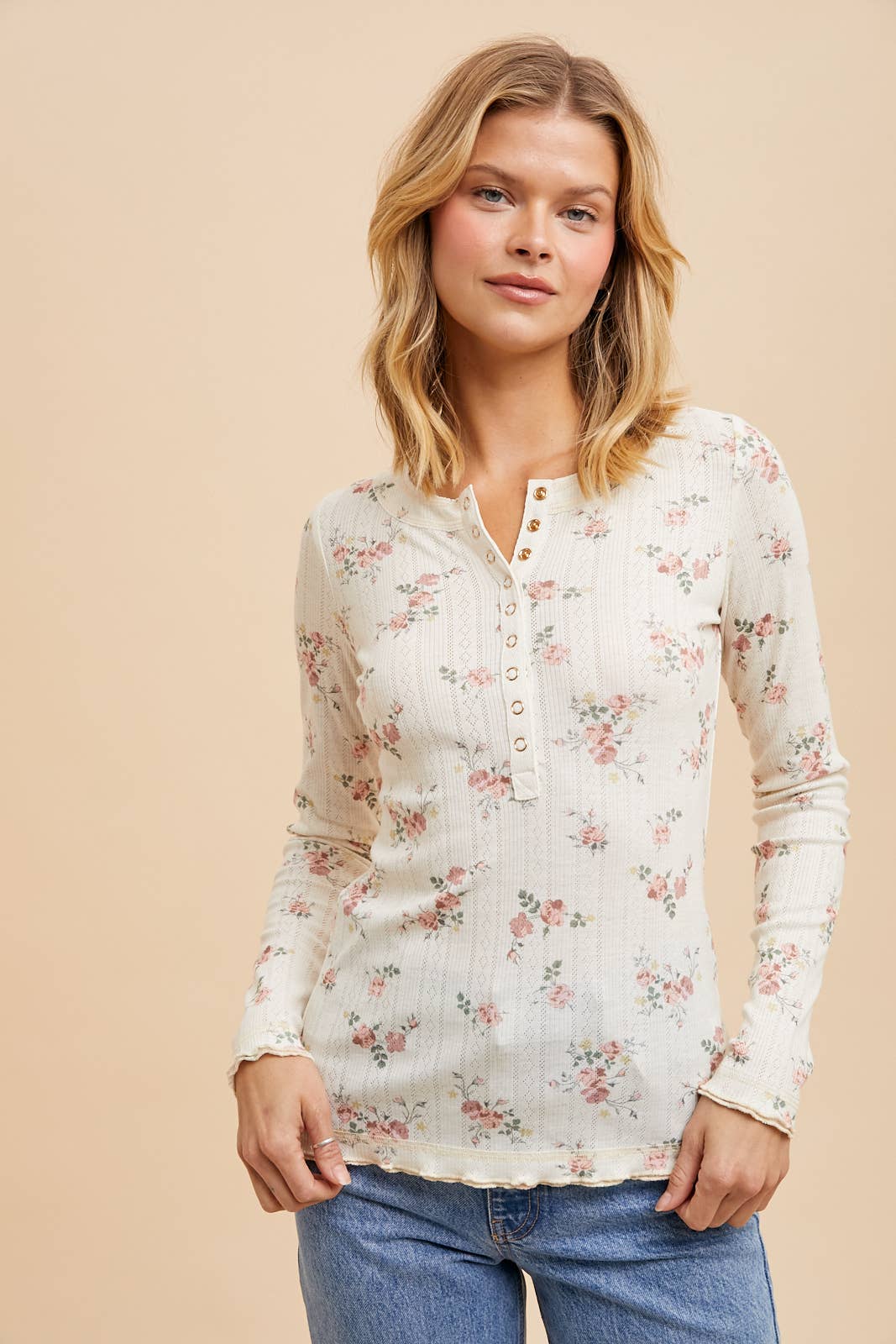 Floral Henley