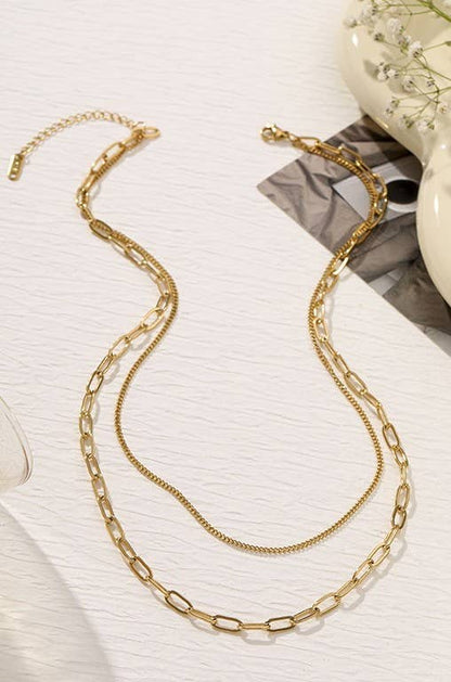 Paperclip Layered Necklace