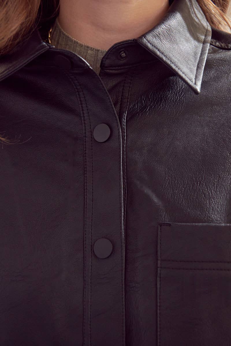 The nova leather shacket