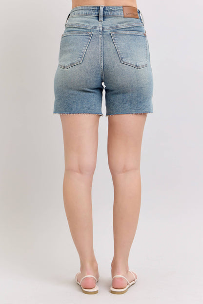 The Avery Vintage Wash Side Slit Shorts