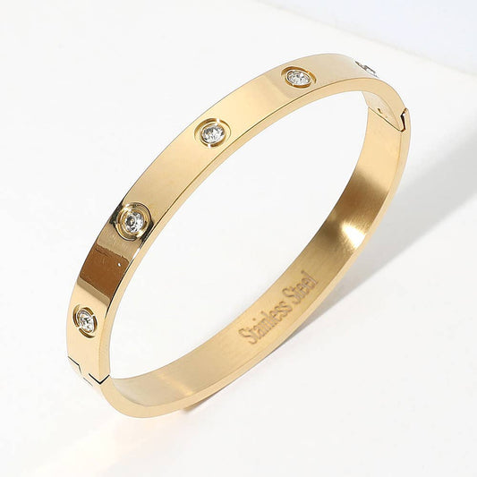 The Carter Bangle Bracelet: Gold dipped