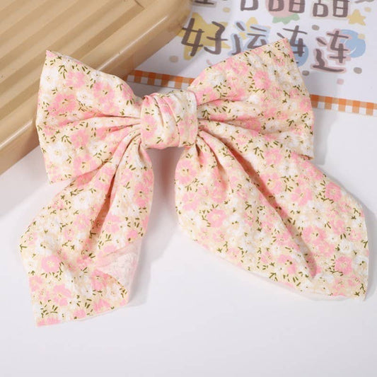 Organza Floral Hair Clip Bow