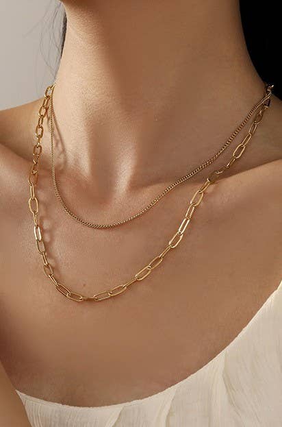 Paperclip Layered Necklace