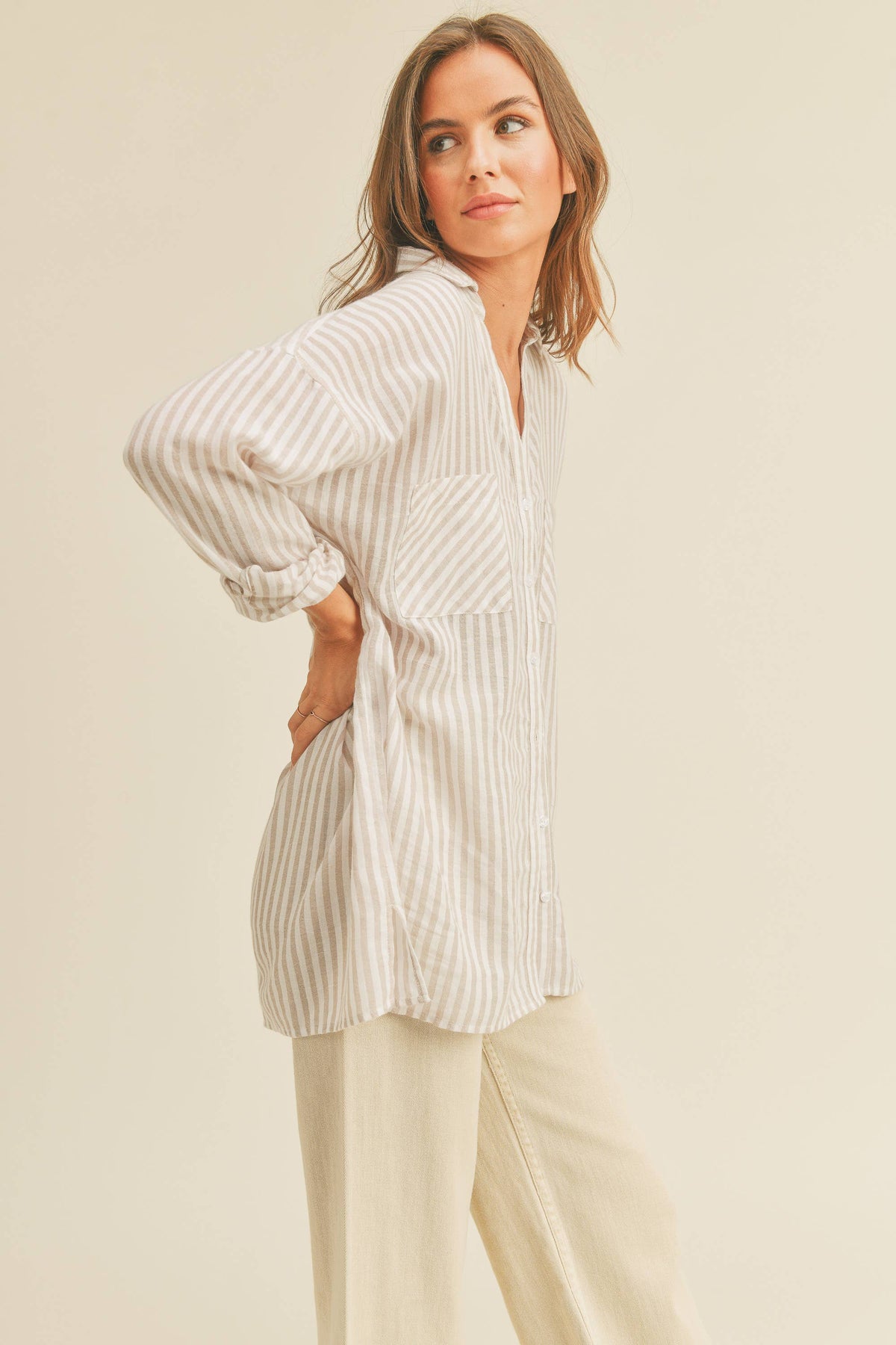 Sloane Striped Button Up