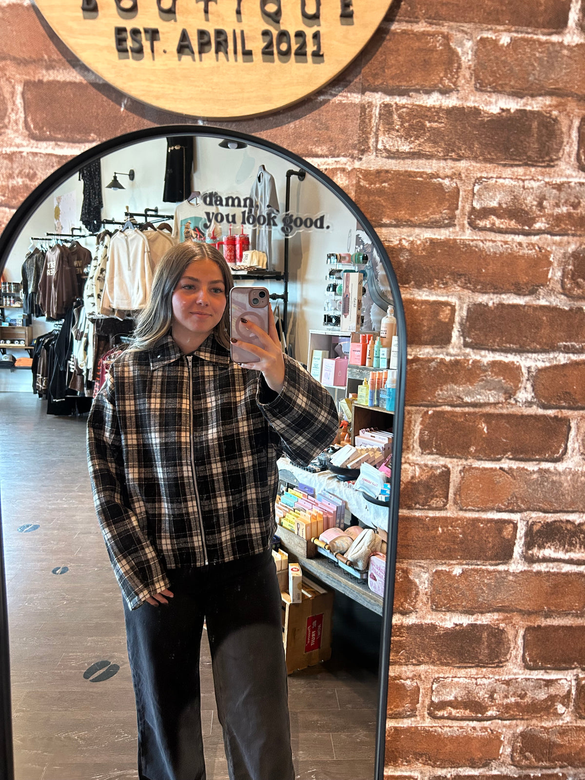 Plaid Bubble Jacket