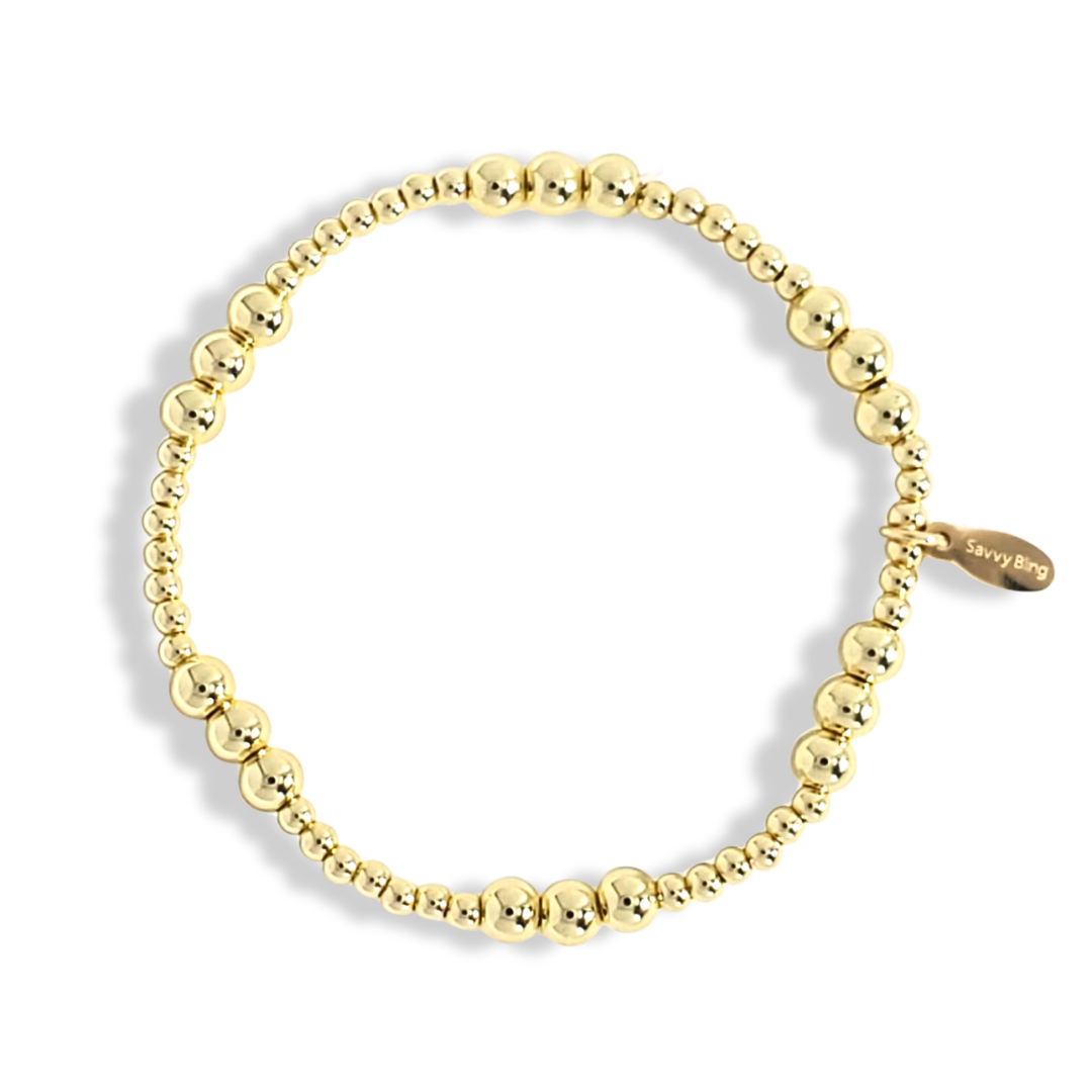 3mm and 5mm Gold Beaded Bracelets