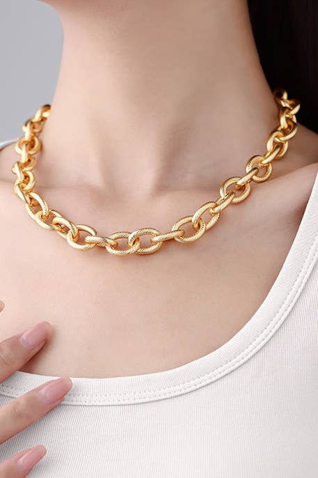 Stainless Steel Tarnish Free Chunky Chain Necklace
