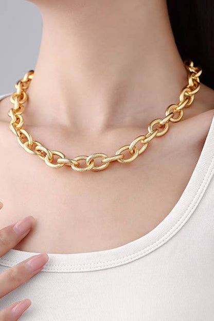 Stainless Steel Tarnish Free Chunky Chain Necklace