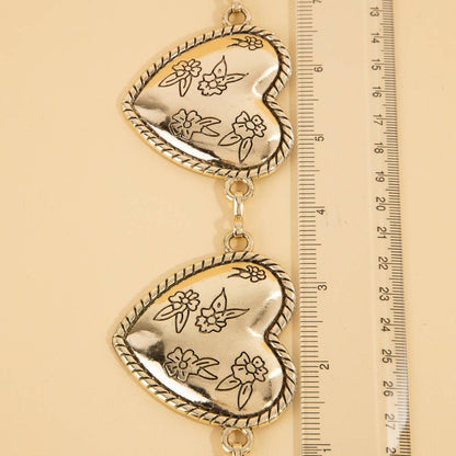 Floral Engraved Heart Chain Belt