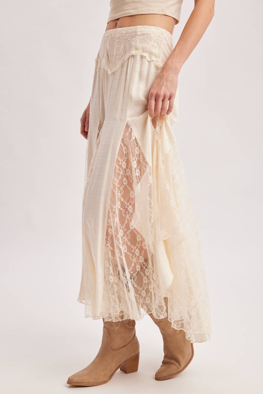 Flowy Lace Maxi Skirt