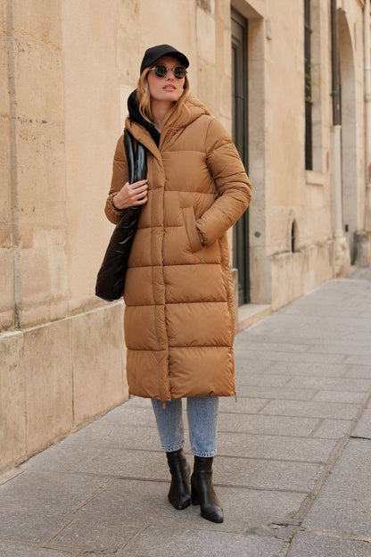 Long Quilted Down Jacket