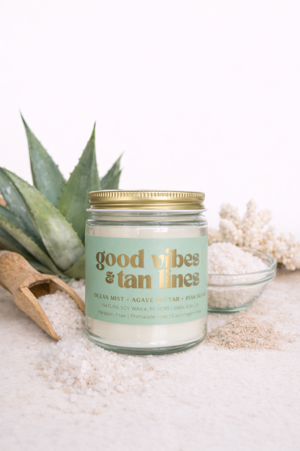GOOD VIBES & TAN LINES | NON TOXIC SOY WAX CANDLE | SUMMER COLLECTION