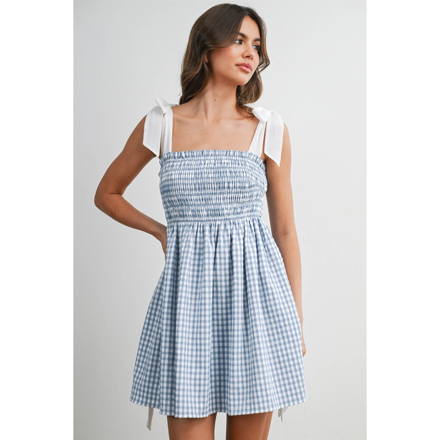 Tie Strap Gingham Mini Sundress