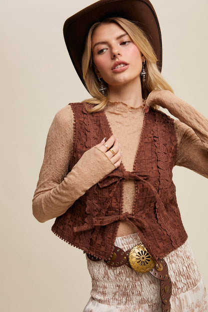 Embroidered Lace Vest