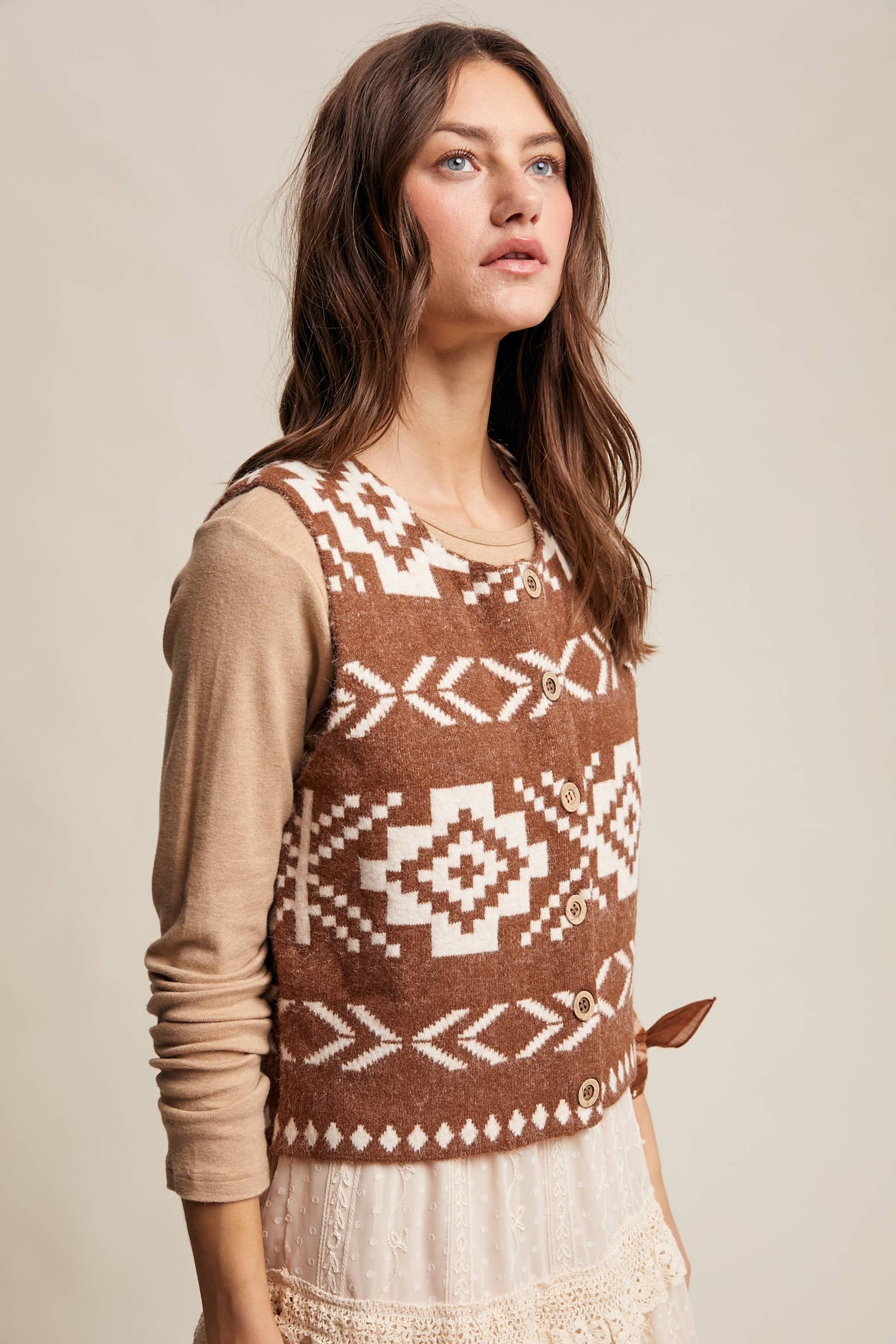 Amber Button-Up Wool Vest