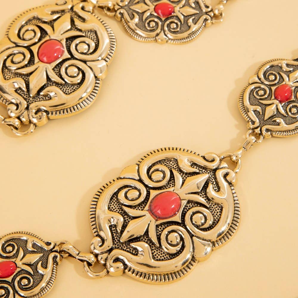 Ornate Western Concho Chain Belt