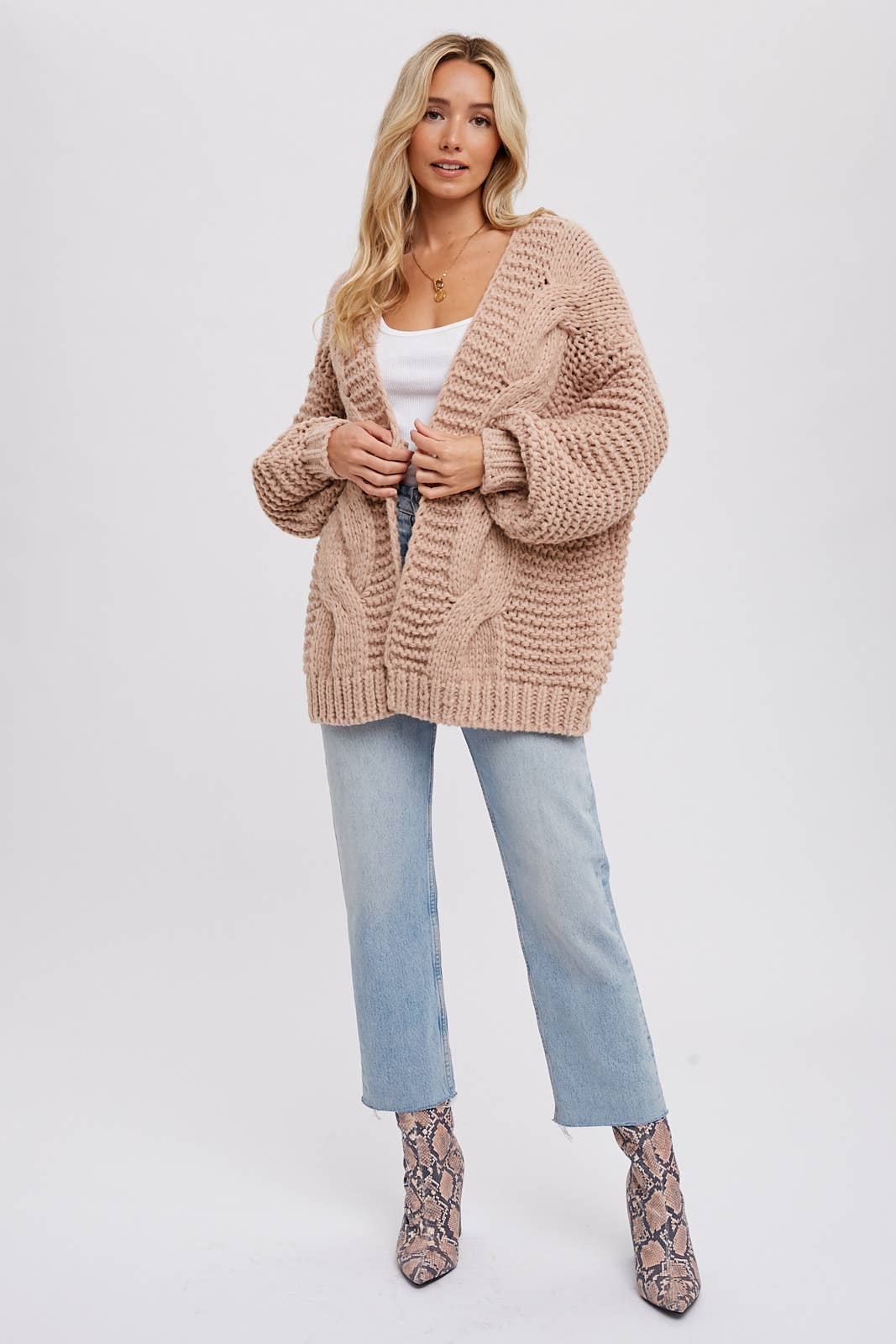 Chunky Cable Knit Cardigan