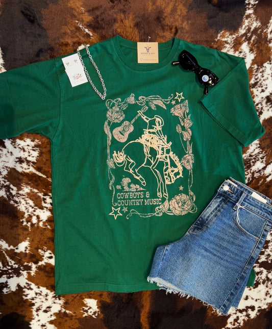 Cowboys & Country Music Graphic Oversized Tee