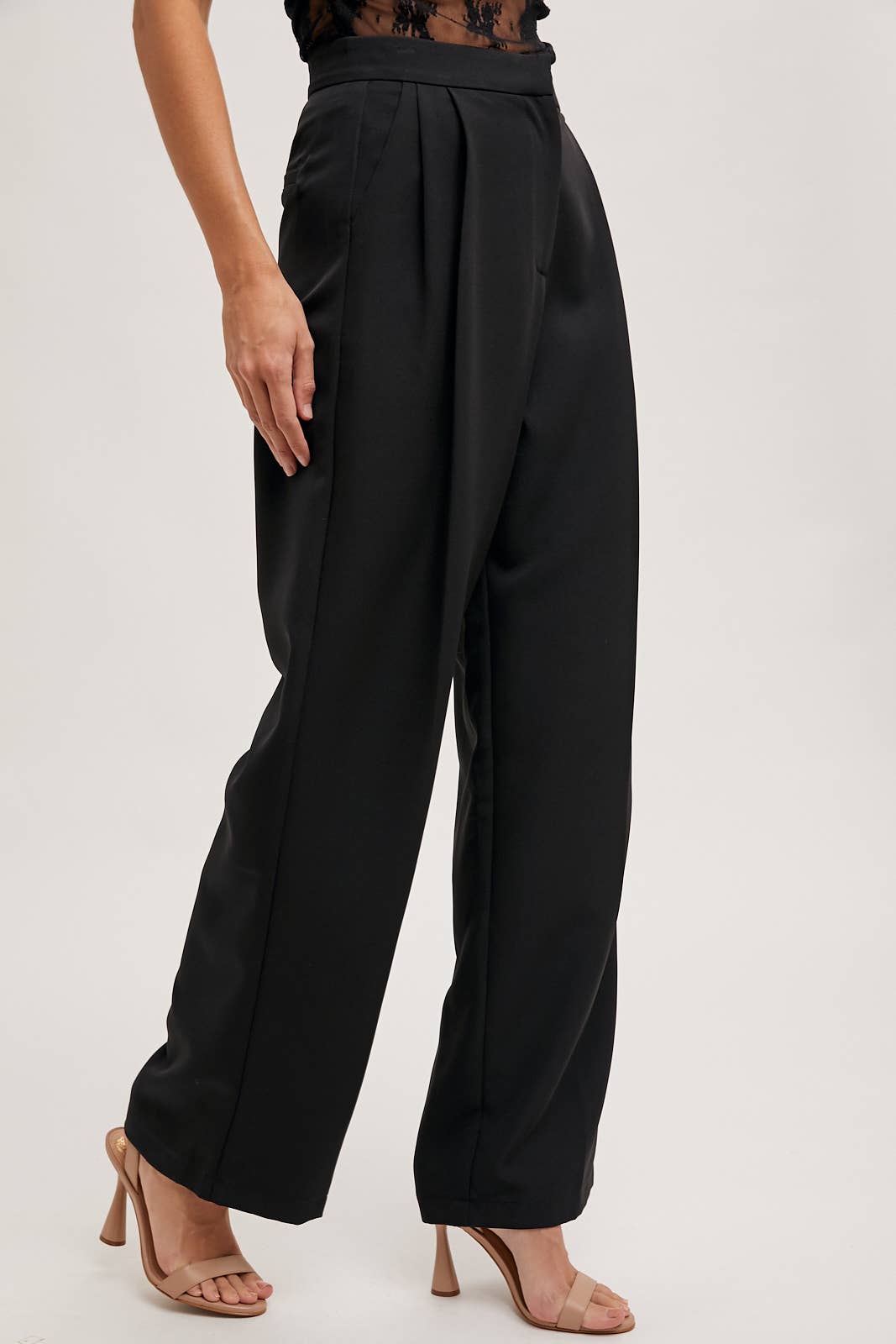 Pleated Wide Leg Trouser