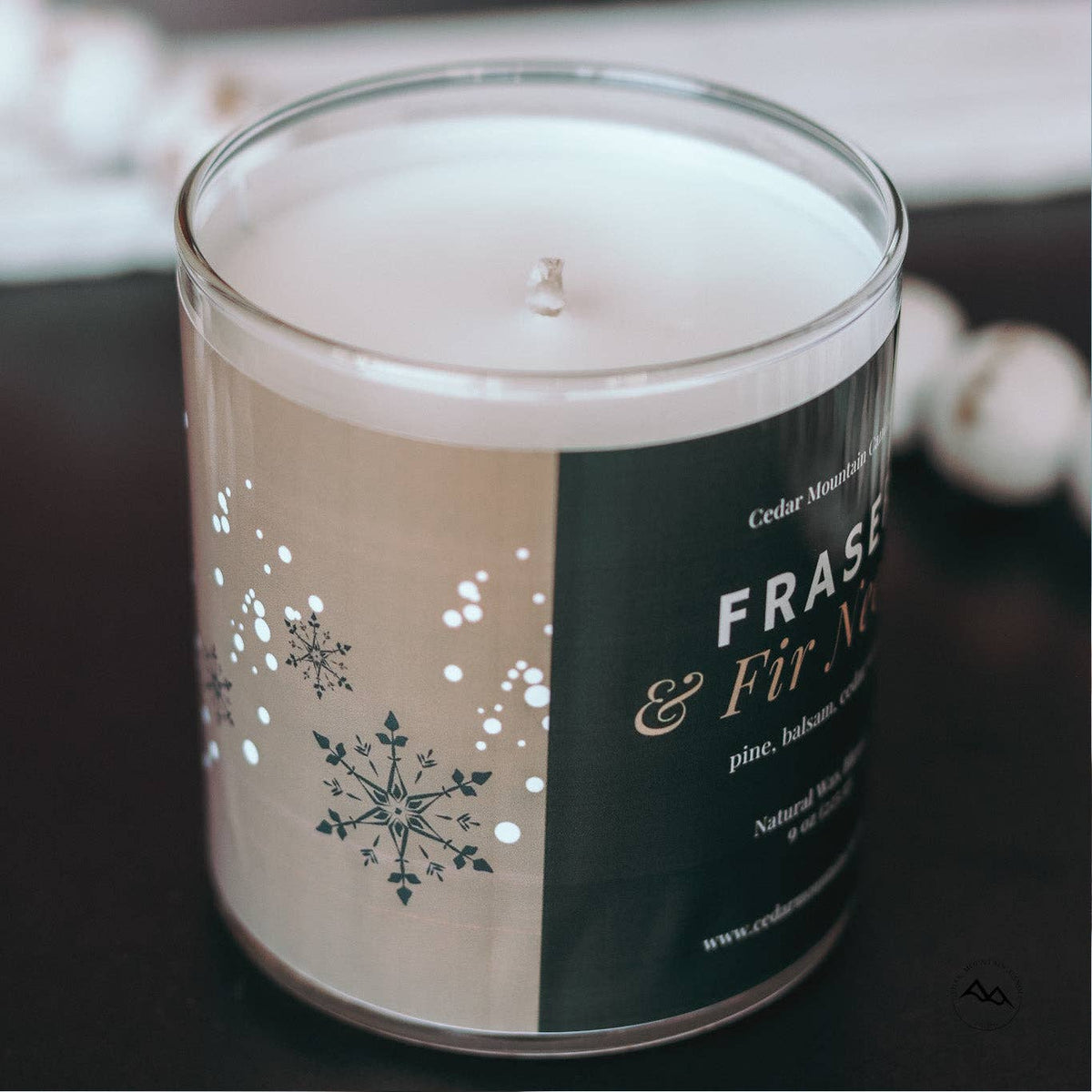 New Look! Fraser & Fir Needle - 9 oz Whiskey Jar Candle - Wrap Around Label