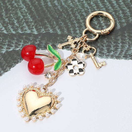 Cherry Pearl Charm Keychain / Bag Charm