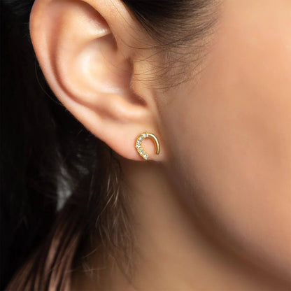 Horseshoe Shimmer Stud Earrings
